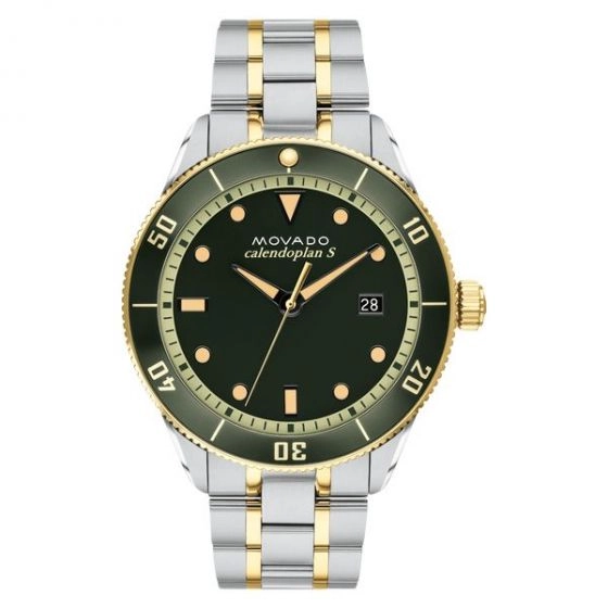Movado Heritage Series Green With Printed Index Stainless Steel