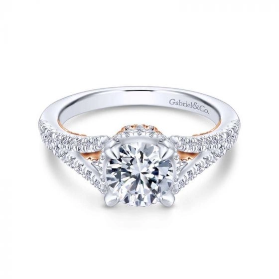 Gabriel 14k Two Tone Gold Infinity Split Shank Engagement